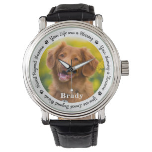 Aangepaste foto van Dog Memorial Herdenking Pet Horloge