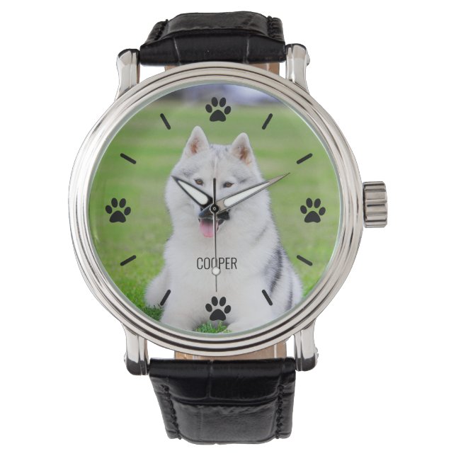 Aangepaste foto van Dog of Cat Paw Horloge (Voorkant)