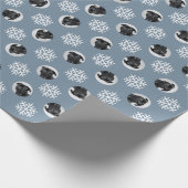 Aangepaste foto van Dog Pet Aangepaste Snowflake-f Cadeaupapier (Hoek)