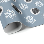 Aangepaste foto van Dog Pet Aangepaste Snowflake-f Cadeaupapier (Rol Hoek)