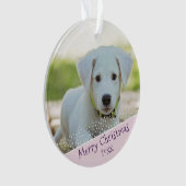 Aangepaste foto van Dog Pet Kerstroze Keepomwille Ornament (voorkant)