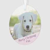 Aangepaste foto van Dog Pet Kerstroze Keepomwille Ornament (voorkant)