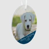 Aangepaste foto van Dog Pet met kerstfeestdag Ornament (voorkant)