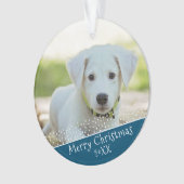 Aangepaste foto van Dog Pet met kerstfeestdag Ornament (voorkant)