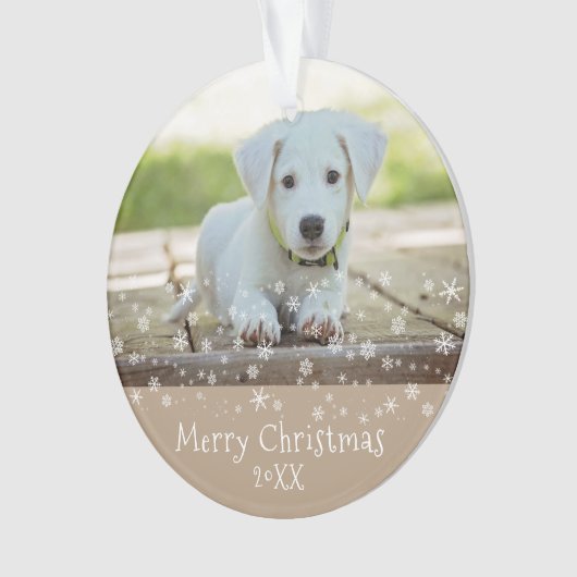 Aangepaste foto van Dog Pet met kerstfeestdag Ornament (voorkant)