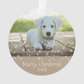 Aangepaste foto van Dog Pet met kerstfeestdag Ornament (voorkant)