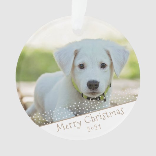 Aangepaste foto van Dog Pet met kerstfeestdag Ornament (voorkant)