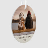 Aangepaste foto van Dog Pet met kerstfeestdag Ornament (voorkant)