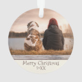 Aangepaste foto van Dog Pet met kerstfeestdag Ornament (achterkant)