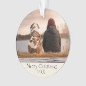 Aangepaste foto van Dog Pet met kerstfeestdag Ornament (voorkant)