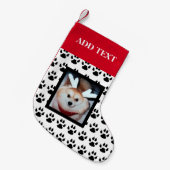 Aangepaste foto van Dog Pet-pommerische schilderaf Kleine Kerstsok (Voorkant (Hangend))