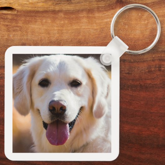 Aangepaste foto van Dog Pet Sleutelhanger (Achterkant)