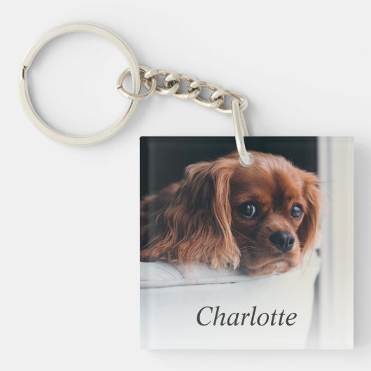 Aangepaste foto van Dog Pet Sleutelhanger (voorkant)