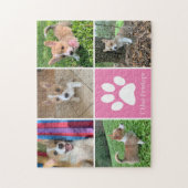 Aangepaste foto van Dog   roze poets afdrukken Legpuzzel (Verticaal)