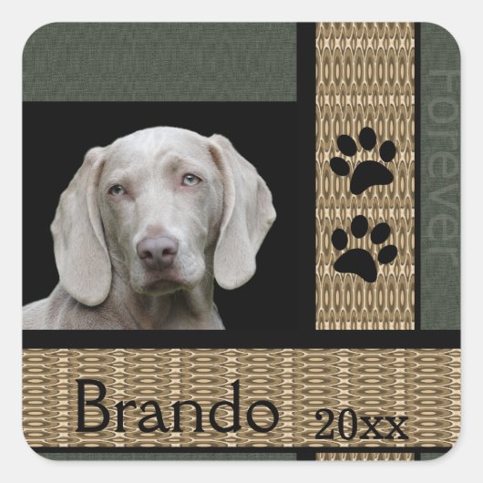 Aangepaste foto van Dog Vierkante Sticker (Voorkant)