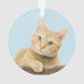 Aangepaste foto van een kat op een kerstboom ornament (achterkant)