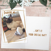 Aangepaste foto van een knappe Siamese kitten op c Kaart
