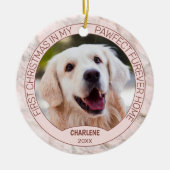 Aangepaste foto van een knuffelbare puppy op chic  keramisch ornament (Voorkant)