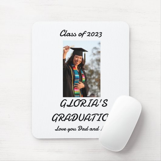 Aangepaste foto van eenvoudig Afstuderen Muismat (Met muis)