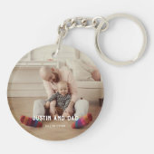 Aangepaste foto van eerste Vaderdag pa Son Daughte Sleutelhanger (Achterkant)
