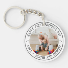 Aangepaste foto van eerste Vaderdag pa Son Daughte Sleutelhanger