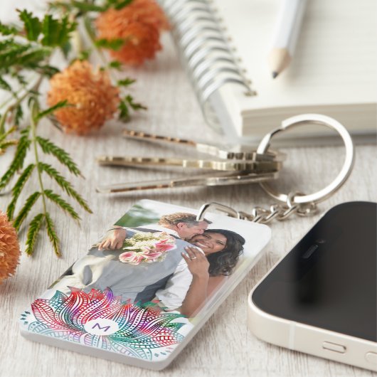 Aangepaste foto van Elegant Lotus Flower  Sleutelhanger (Voorkant Rechts)