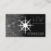 Aangepaste foto van elegant Silver Glitter Profess Visitekaartje (Voorkant)