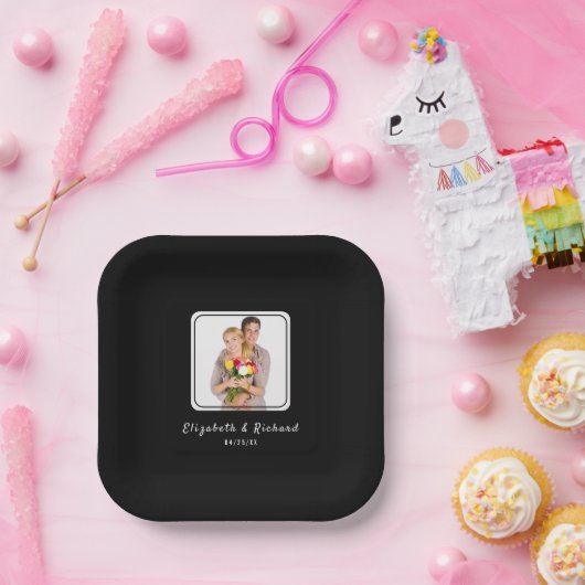 Aangepaste foto van Engagement Party Papieren Bordje (Feest)