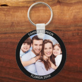Aangepaste foto van familie in zwart-wit sleutelhanger (Voorkant)