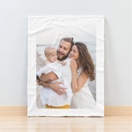 Aangepaste foto van familie met afgeronde hoeken fleece deken