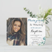 Aangepaste foto van Floral Adult Baptism Kaart (Staand voorkant)