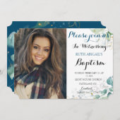 Aangepaste foto van Floral Adult Baptism Kaart (Voorkant / Achterkant)