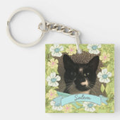 Aangepaste foto van Floral Lijst Sleutelhanger (voorkant)