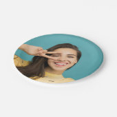 Aangepaste foto van Fun Persoonlijk gezicht Papieren Bordje (Gekanteld)
