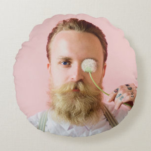 Aangepaste foto van Fun Persoonlijk gezicht Rond Kussen