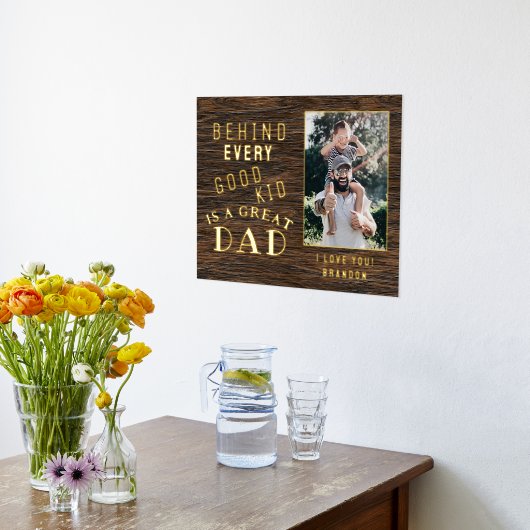 Aangepaste foto van geweldige vader met Kind Folie Afdrukken (Laag (Keuken))