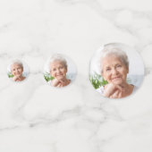 Aangepaste foto van Glam Blue Glitter Drip 80th Bi Confetti (Achterkanten)