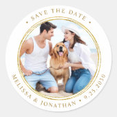 Aangepaste foto van gouden bruiloft waarop de datu ronde sticker (Voorkant)