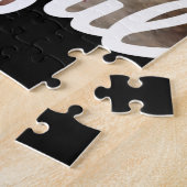 Aangepaste foto van Grateful Black en White Script Legpuzzel (Zijkant)