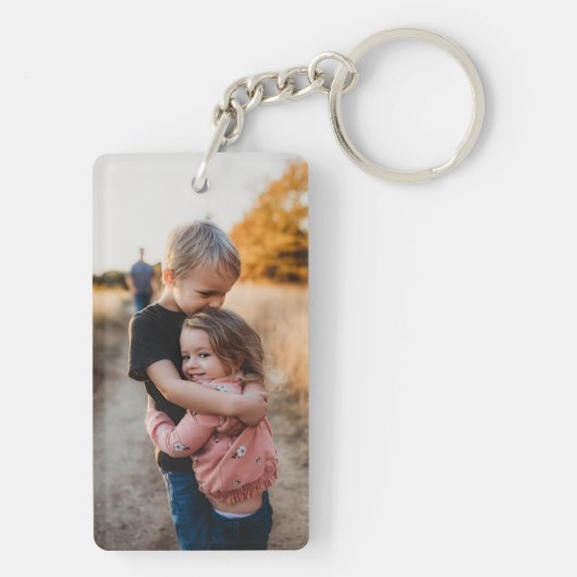 Aangepaste foto van Grateful Black en White Script Sleutelhanger (achterkant)