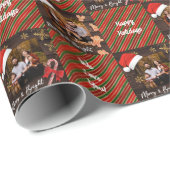 Aangepaste foto van groene en rode strepen voor ke cadeaupapier (Rol Hoek)