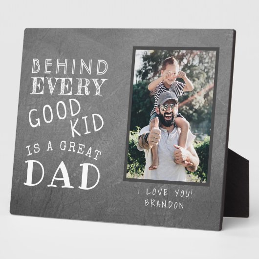 Aangepaste foto van grote vader of moeder met Kind Fotoplaat (Zijkant)
