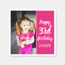 Aangepaste foto van Happy Birthday Napkin