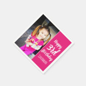 Aangepaste foto van Happy Birthday Napkin Servet (Hoek)