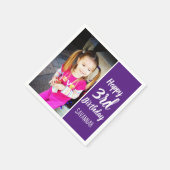 Aangepaste foto van Happy Birthday Napkin Servet (Hoek)