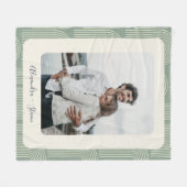 Aangepaste foto van hedendaagse Arch Line Art Sage Fleece Deken (Voorkant (Horizontaal))