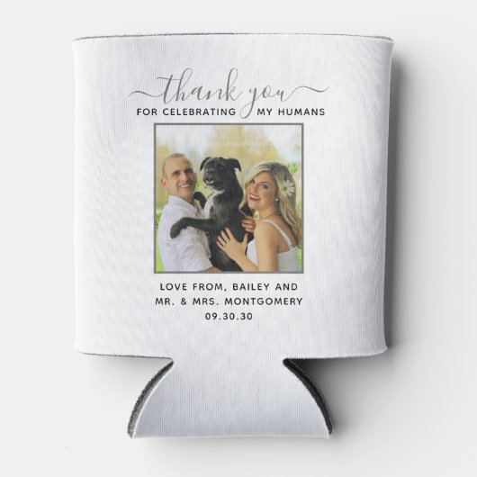 Aangepaste foto van het moderne script voor weduws blikjeskoeler (Voorkant)