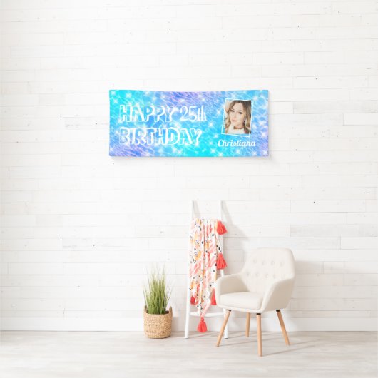 Aangepaste foto van het poolfeest van Birthday bla Spandoek (Insitu)