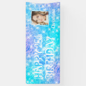 Aangepaste foto van het poolfeest van Birthday bla Spandoek (Verticaal)