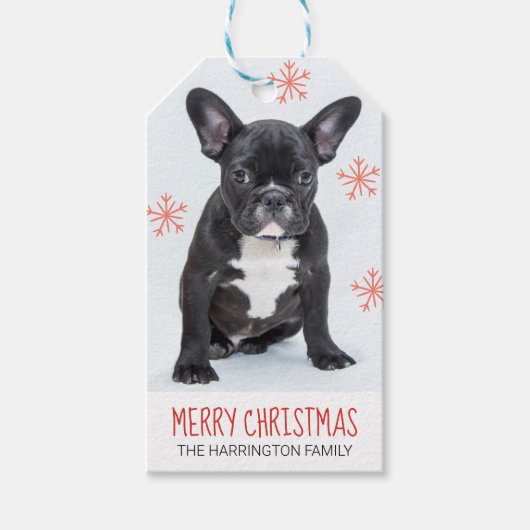 Aangepaste foto van hond cadeaulabel (Voorkant)